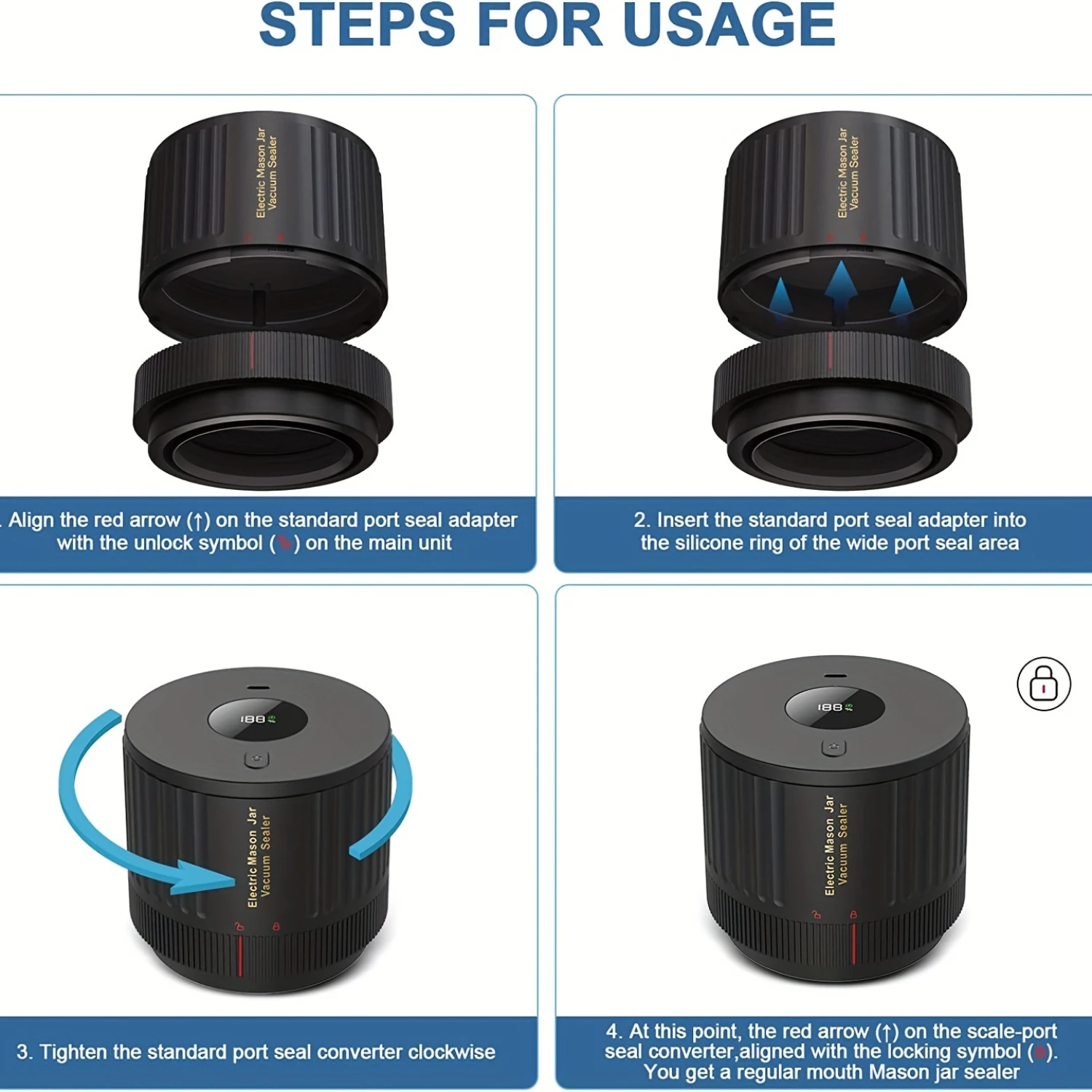 1 шт. вакуумный упаковщик для банок Mason комплект беспроводного вакуумного