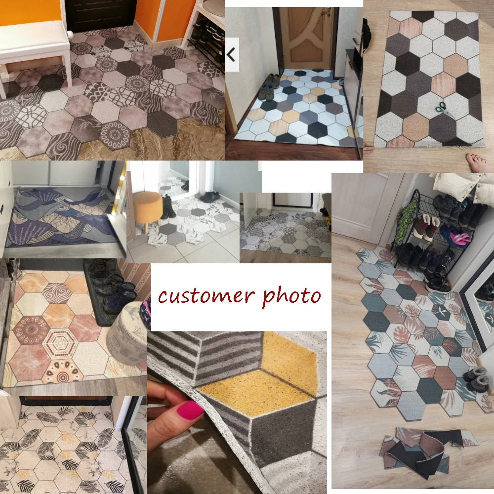 Ins Doormat Non-Slip Waterproof Dustproof Carpet Hallway Bath Mat PVC Kitchen Mat Can Be Cut Custom Indoor Home Entrance Doormat