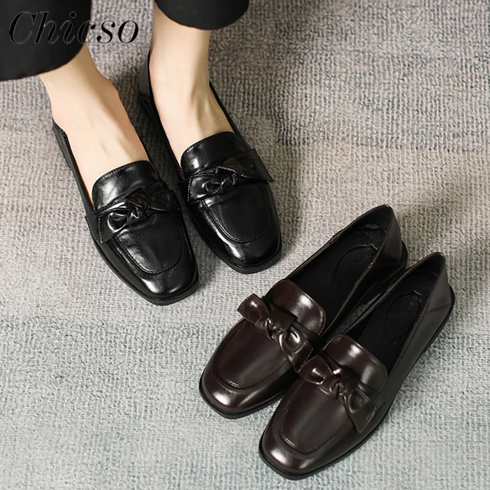 

Женские лоферы 2023, Всесезонные туфли в британском стиле, без застежки, на мягкой плоской подошве, большие размеры 33-43, для дома и офиса