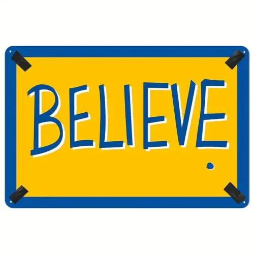 

Металлическая вывеска Believe, алюминий