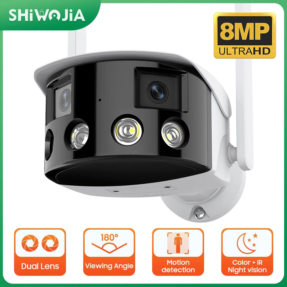 

Наружная камера видеонаблюдения с двумя объективами, 8 Мп, Wi-Fi