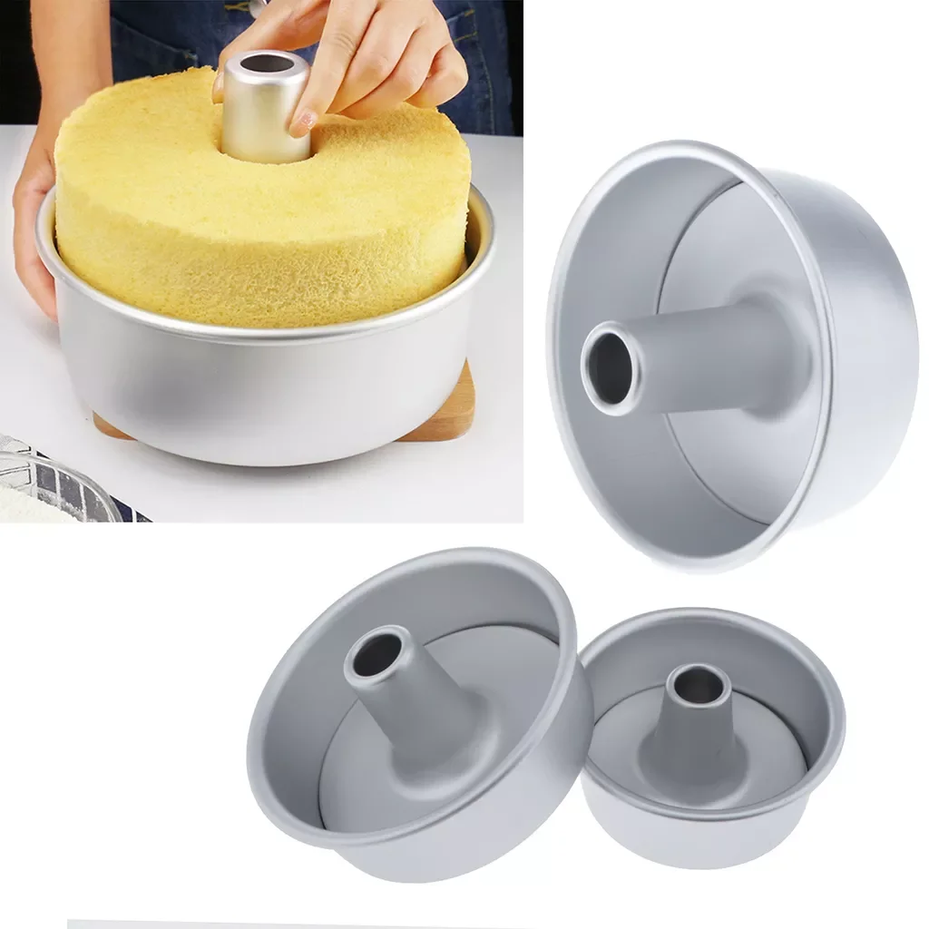 

Non-Stick 3pcs/set Aluminum Alloy Chiffon Cake Mold Angel Food Cake Pan Mould