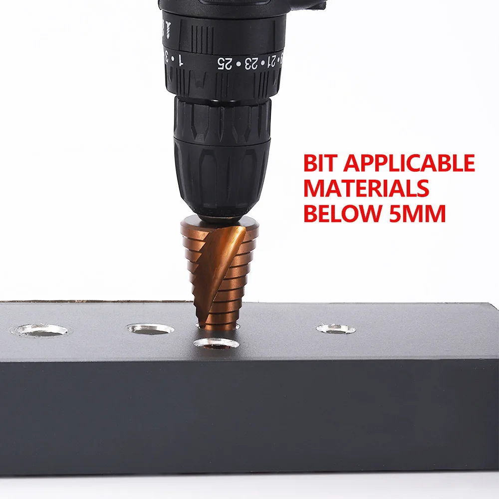 Drillforce M35 5% Cobalt Step Drill Bit HSSCO Cone Metal Tool Hole Cutter 4-12/4-20/4-32mm Stainless Steel Iron Hole Opener saw images - 6