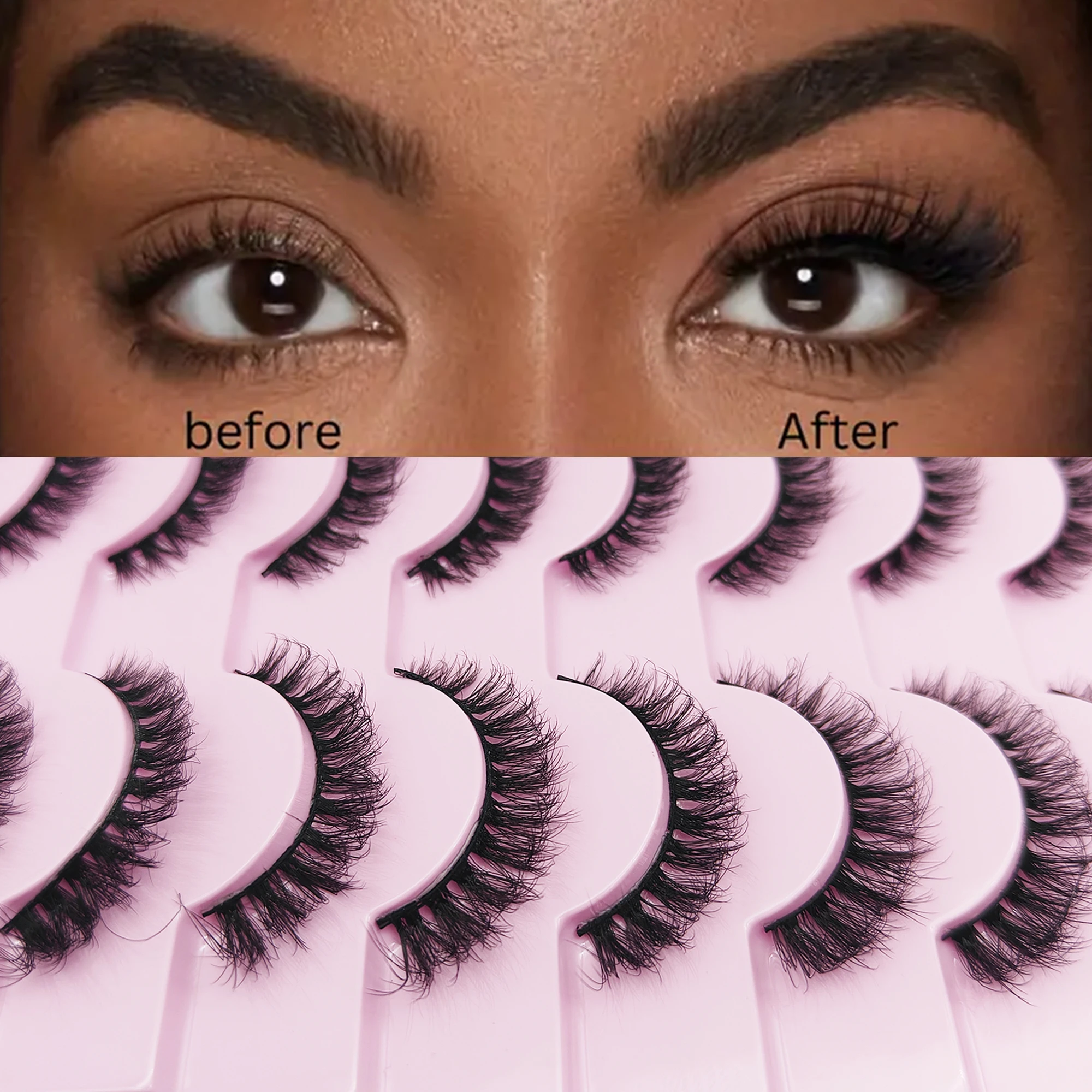 10 пар Wimpern natürliche lange 3d Nerz flauschige Volumen falsche grausamеkeit frei wispy макияж