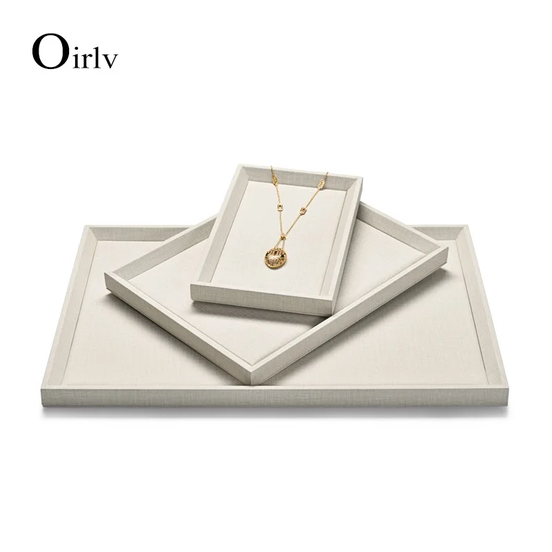 Oirlv PU Leather Jewelry Tray Customized Display Three sizes of storage Tray bracelet necklace storage Accessories