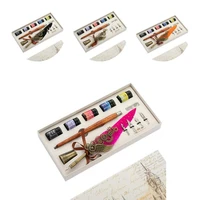 1 set feather dip pen set useful fadeless vintage comfortable grip feather pen kit for beginners dip pen set quill pen set