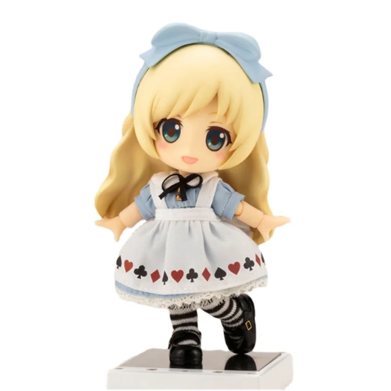 

Anime Kawaii Q version of nendroid Action Figure Alice in Wonderland Alice rabbit ears wearing real clothes movable toys gift