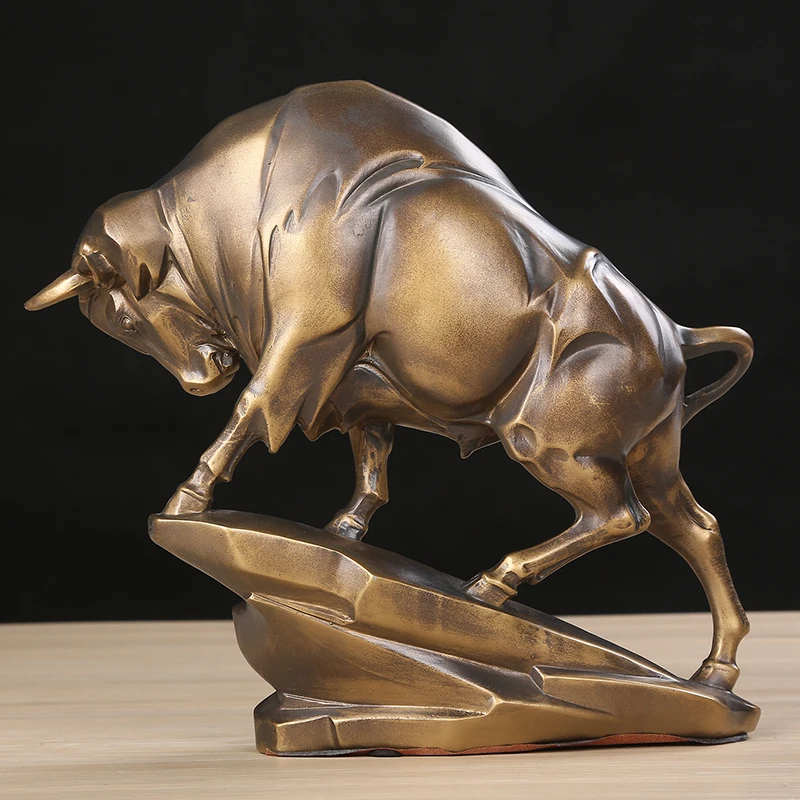 Скульптура быка статуя бира из смолы ручной работы декор для комнаты дикой