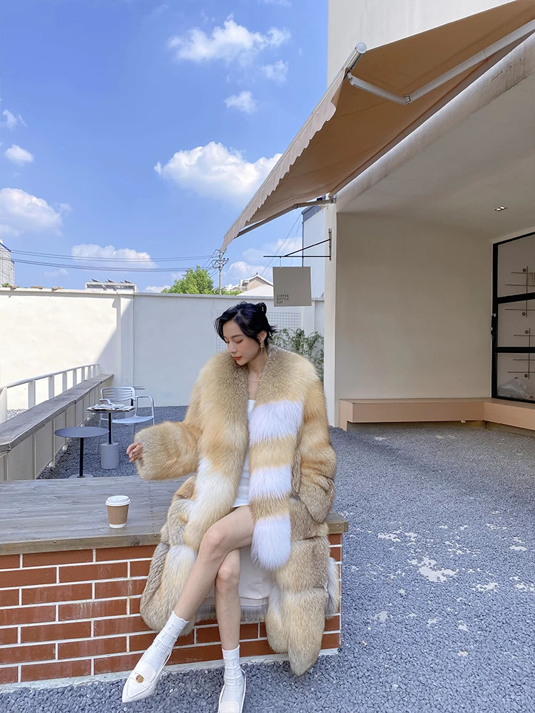 2023 Fashion Natural Real Fox Fur Coat Women Winter Warm Luxury Fur Coat Women Saga Furs Jacket For Women Plus Size Female Vest