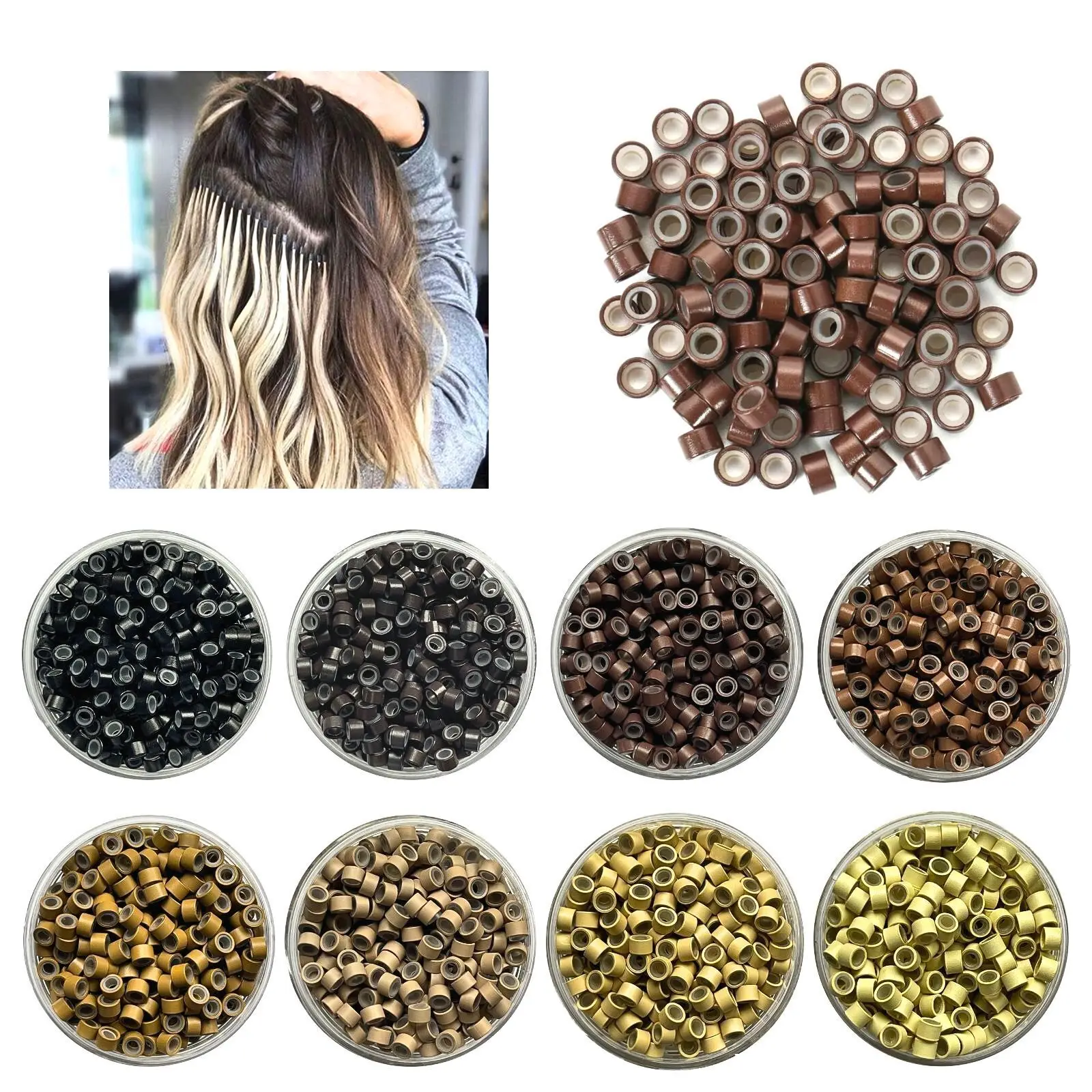 Silicone Micro Ring For Hair Extensions 5.0mmx3.0mmx3.0mm 10000Units Human Hair Micro Rings