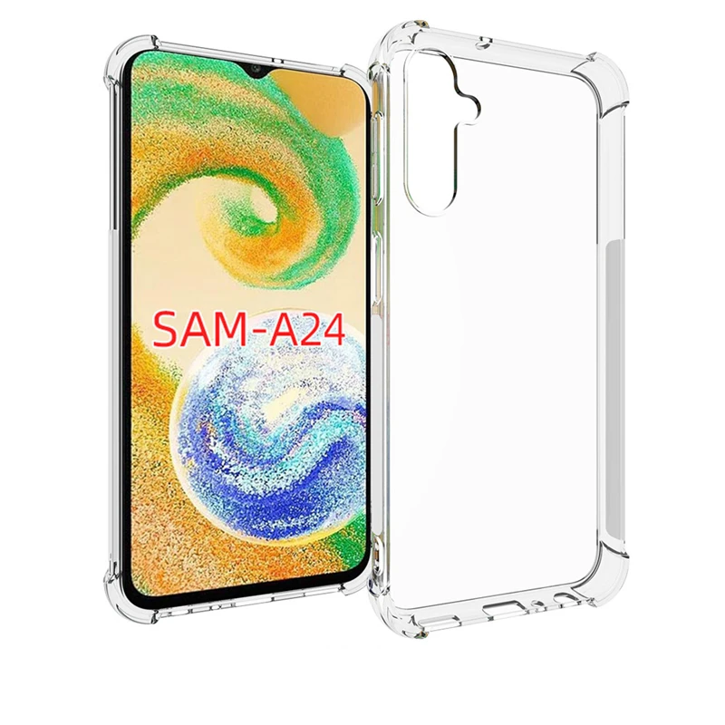 

For Samsung Galaxy A24 4G mobile phone case transparent all-inclusive TPU four-corner anti-fall silicone protective cover soft