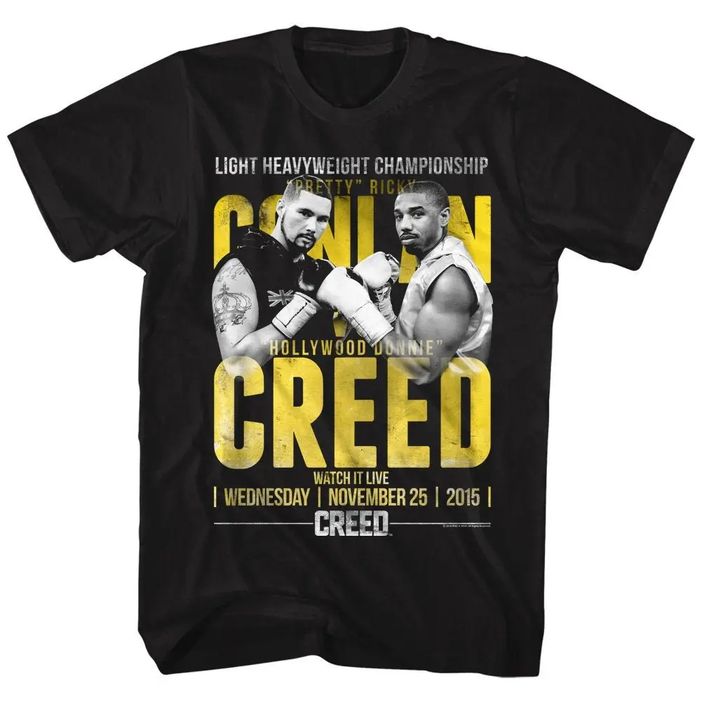 Creed Conlan vs светильник Тяжелая черная футболка чемпионата