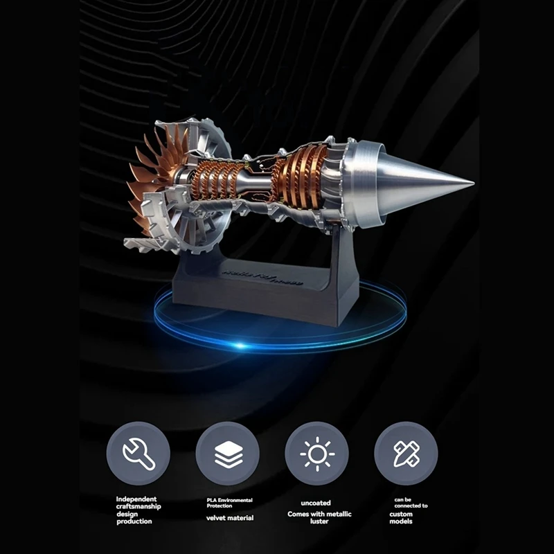 TR900/A380 Mini Turbofan Engine Model 1:25 Science Experiment Jet Airplane 3D Printed Toys Gift