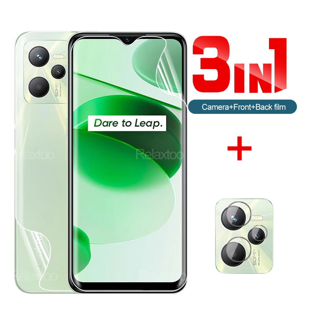 

Защитное стекло для камеры 3 в 1 для Oppo Realme C35 RMX3511 Полное покрытие экрана мягкая Гидрогелевая защитная пленка Realmy C 35 35C RealmiC35