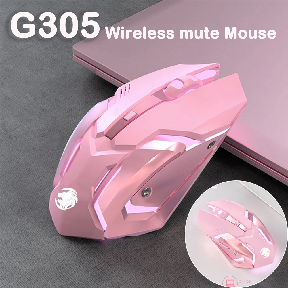 

Wireless Silent Mute Gaming Mouse 1600 DPI Optical LED Backlit USB Rechargeable Mice 6 Buttons Design For PC Laptop