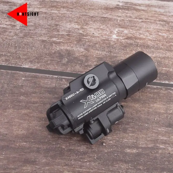 

Tactical Gun Light X400 Ultra Flashlight With Green Laser Sight Fit 20mm Rail For Pistol Glock 17 Hunting Light X400U