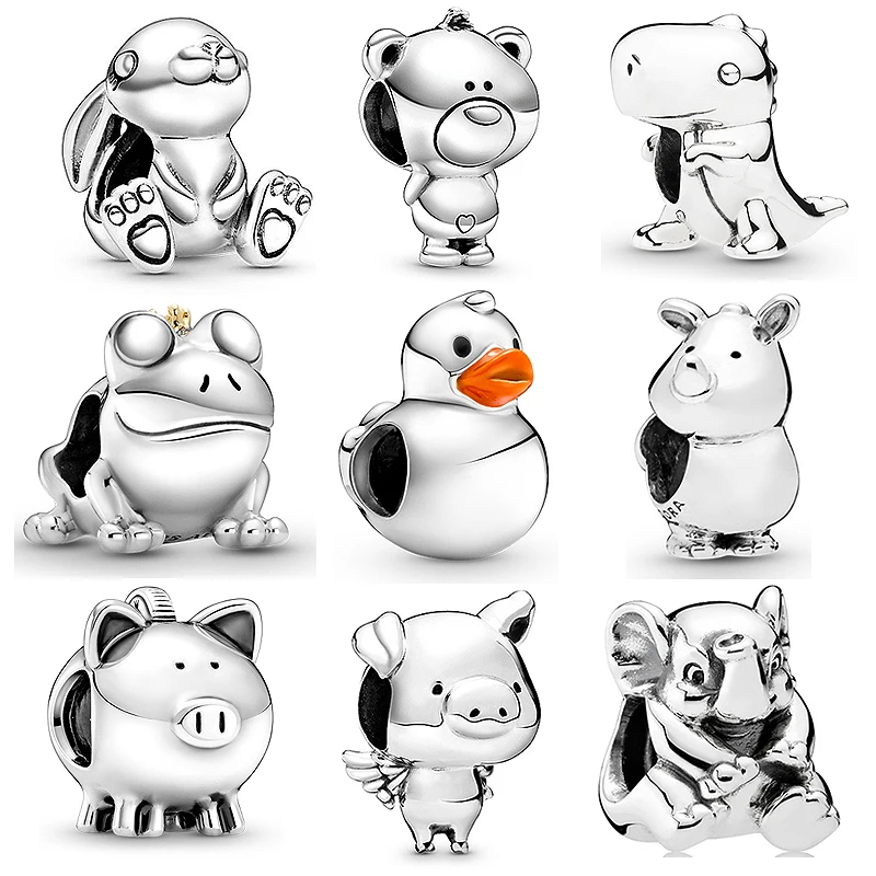 

Hot Sale Fashion Jewelry Gifts For Women Bracelets DIY Animal Charms Fit Original Pandora 925 Sterling Silver Beads Plata De Ley