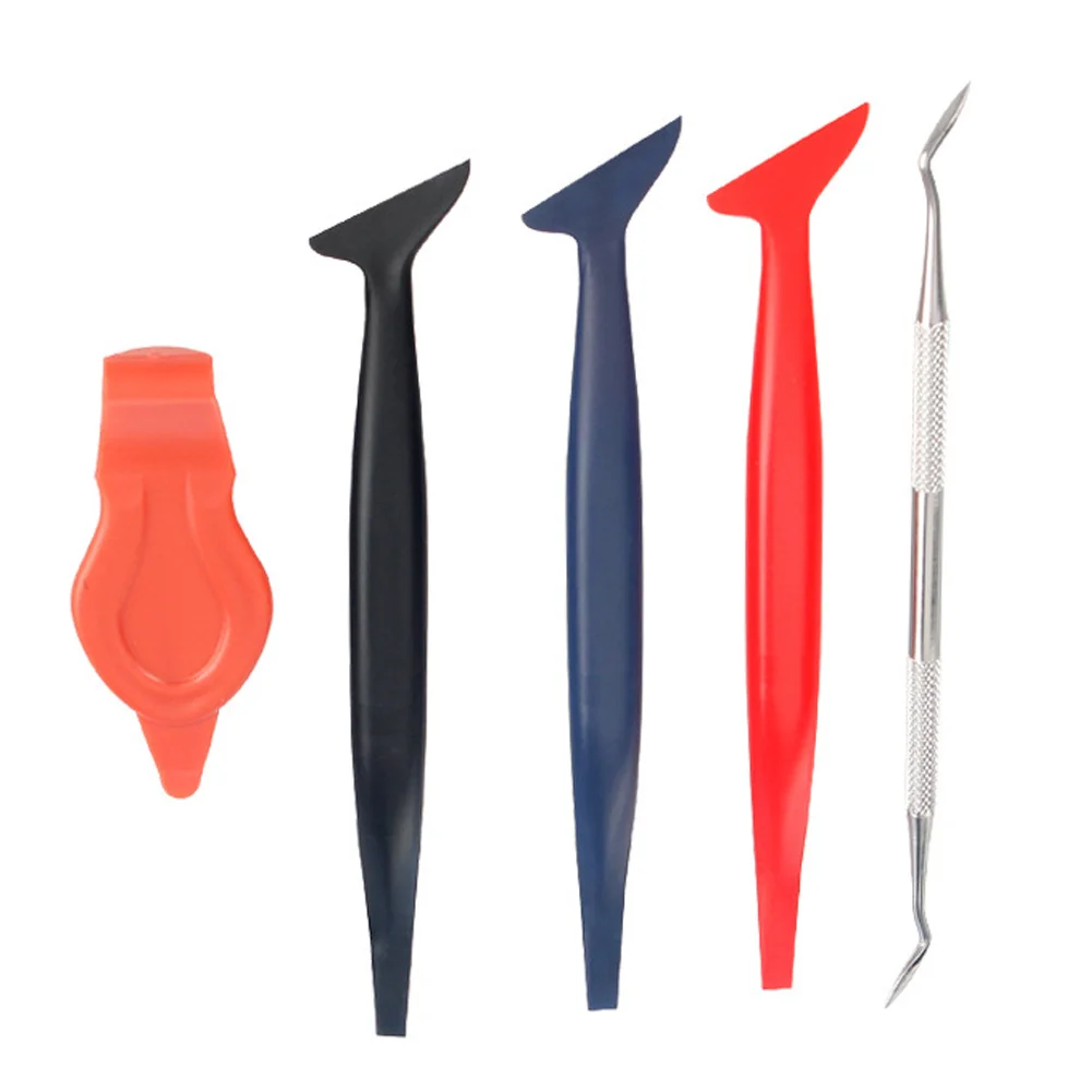 5pcs Car Wrap Squeegee Set Universal Sticker Window Tint Film Corner Scraper Tool Auto Wrapping Accessories