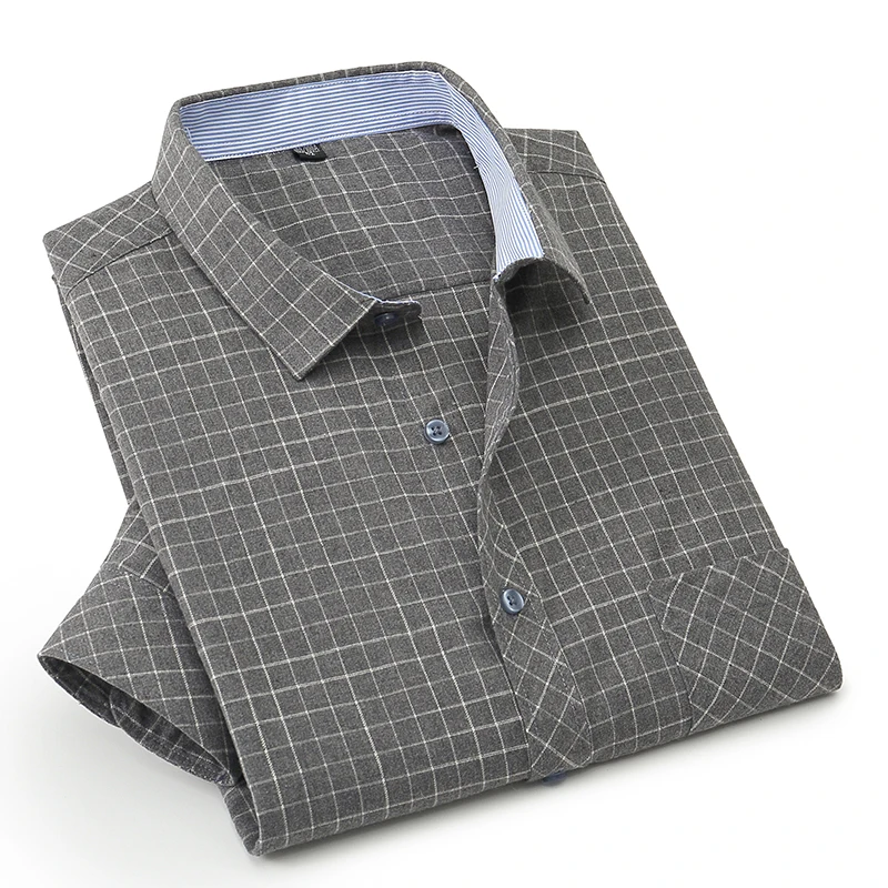 

New Autumn Plus Size Men's Casual Long Sleeve Shirts Fine Plaid Brushed Fabric Classic Style Business Shirt 5XL 6XL 7XL 8XL 10XL