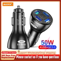 aosexi original 4 usb car charger fast charge 3 0 scp 5a pd 40w for iphone xiaomi remi huawei fast car usb charger mobile phone