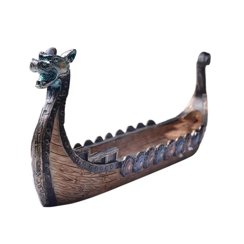 

New Retro Incense Burners Traditional Design Dragon Boat Incense Stick Holder Burner Hand Carved Carving Censer Ornaments