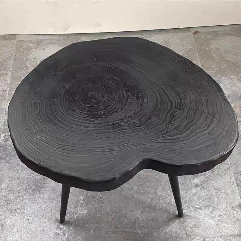 Карбонизированный деревянный журнальный столик старые железные чайные столы