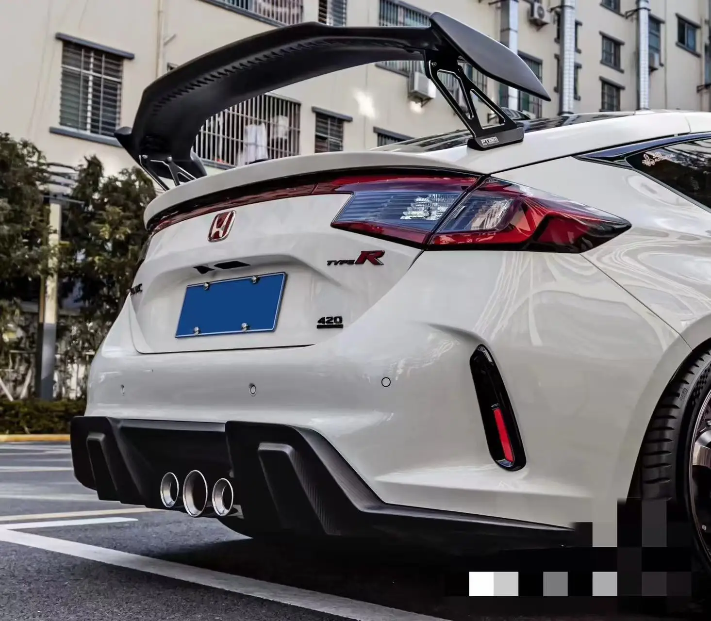 Фото Спойлер из углеродного волокна в стиле MR, подходит для Honda Civic 11-го поколения FL5 MTR TYPE Rracing стиль углеродного волокна GT Wing №1