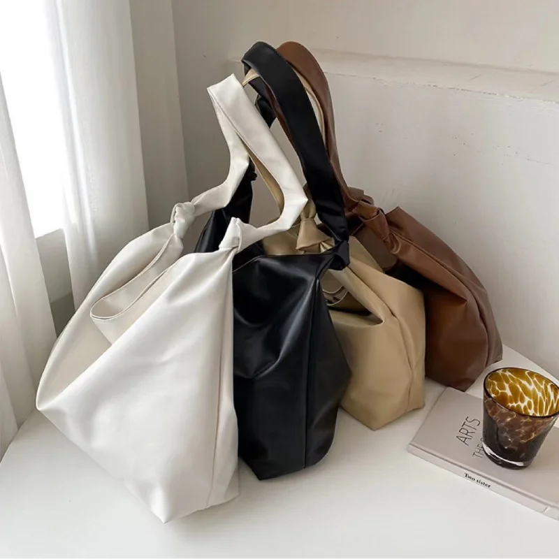 

Сумка на плечо женская из экокожи, дизайнерский саквояж на плечо в стиле ретро, роскошная вместительная сумочка для покупок для женщин