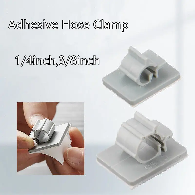 

5шт 1/4 "3/8" Клейкий шланг Зажим Паста Тип шланга Фикс Аквариум Спринклер Водопроводная труба Крепление Клип Закрепить трубку