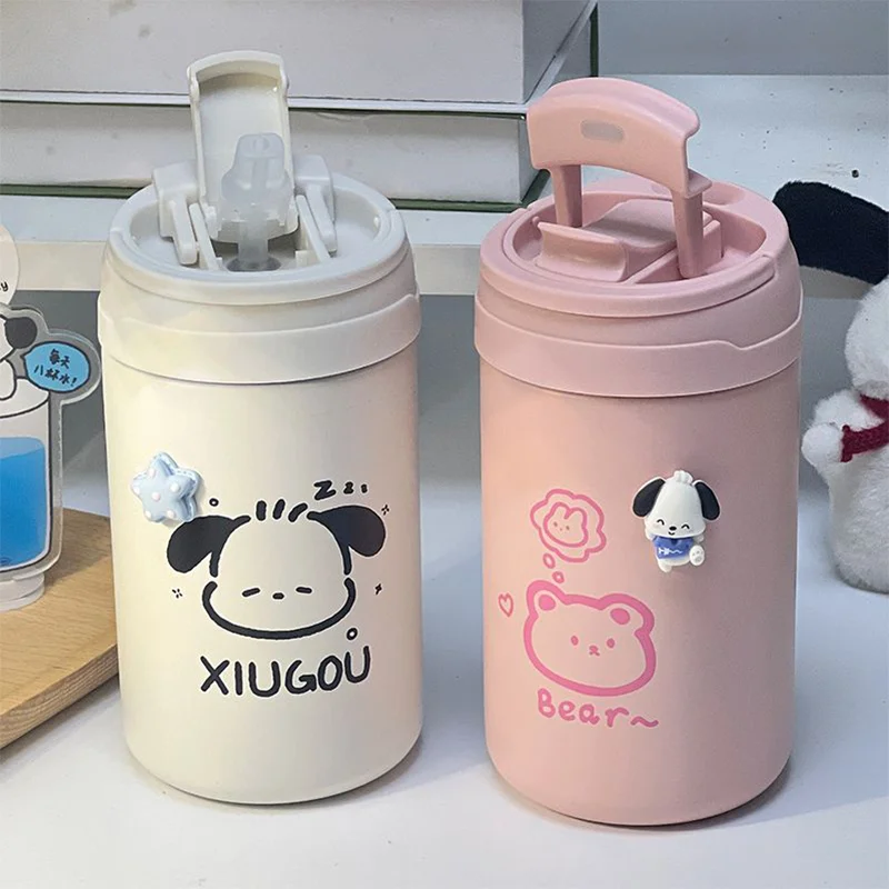 

Sanrio Pachacco Thermos Cup Water Bottle Coffee Mug Kawaii Simple 500ml Stainless Steel Insulation Anti-fall for Outdoor Travel