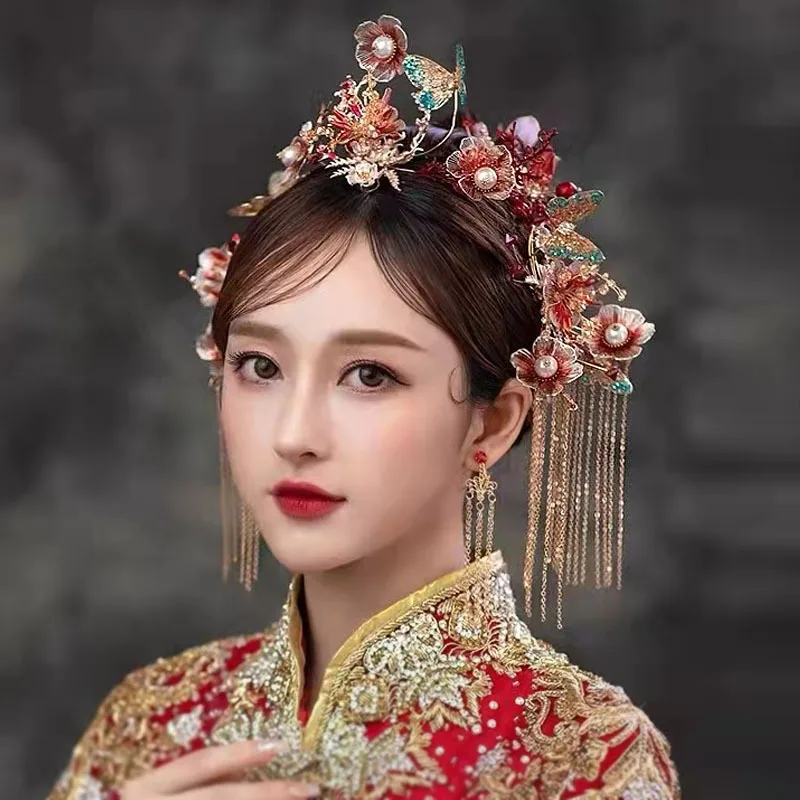 

Bridal Wedding Hanfu Hair Jewelry Hair Crown New Chinese Wedding Queen Grand Wedding Hair Accessories Luxury
