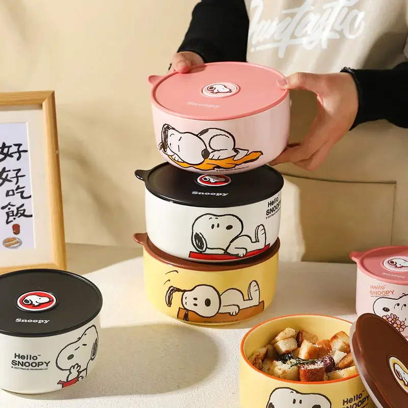 Вспомогательная мультяшная безопасная чаша с крышкой для анимации Snoopy, может использоваться в микроволновой печи и быть портативной для офисных работников (art.: 3920c826ae6be) - 3920c826ae6be