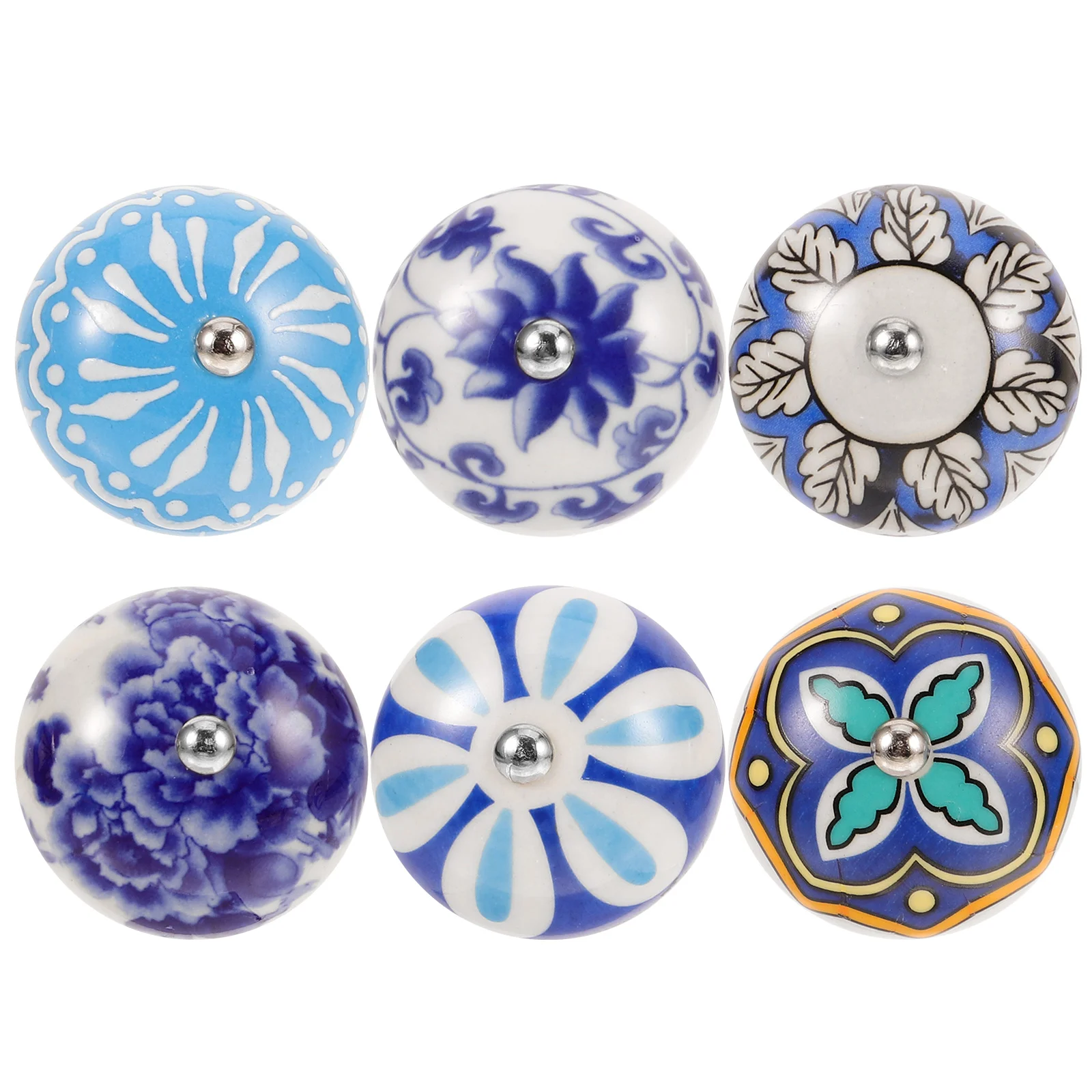 

6 Pcs Vintage Drawer Knob Dressers Dressing Table Single Hole Handle Ceramics Pulls