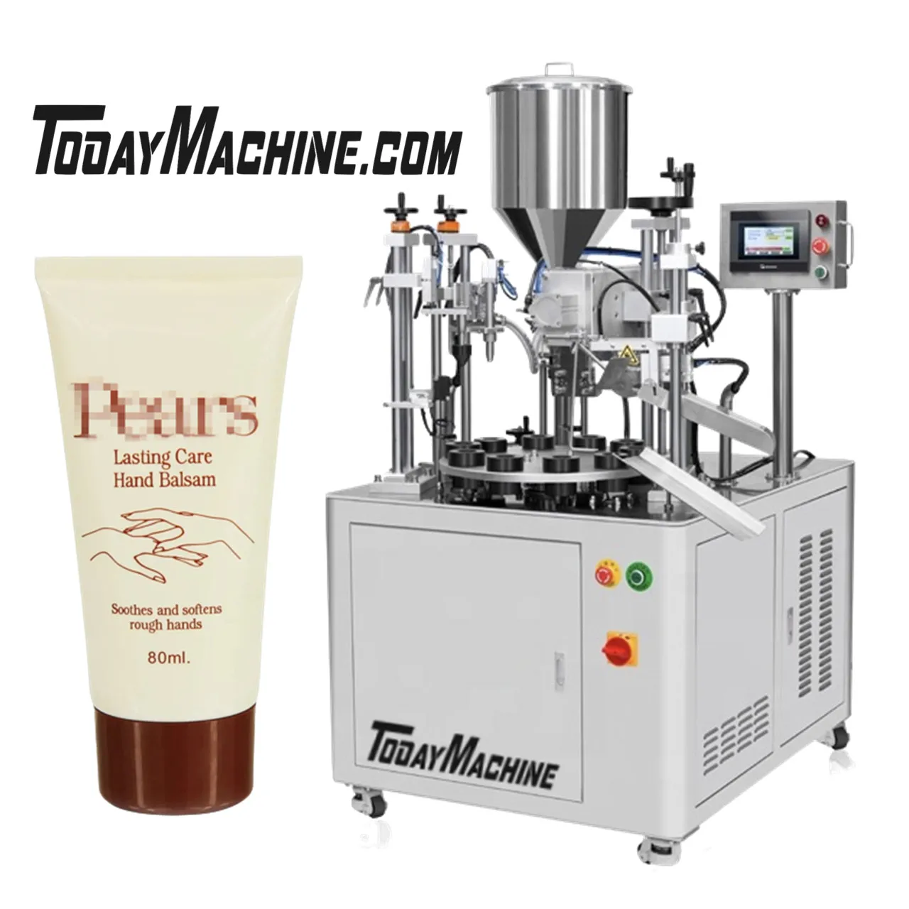 Роторная машина для наполнения и запечатывания косметических пластиковых