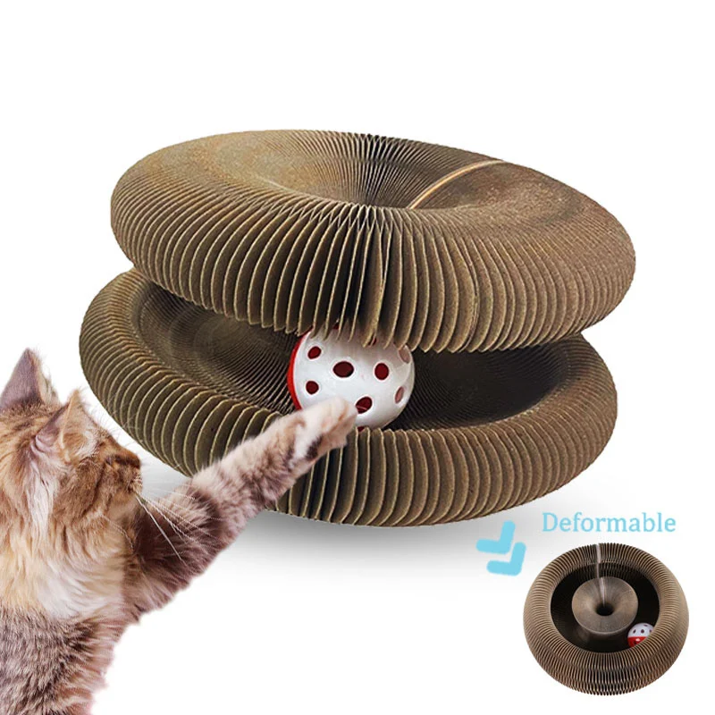 

Волшебный картонный органайзер для кошачьей кожи, для защиты от кошачьей мяты, с колокольчиком, настольная игра для царапин