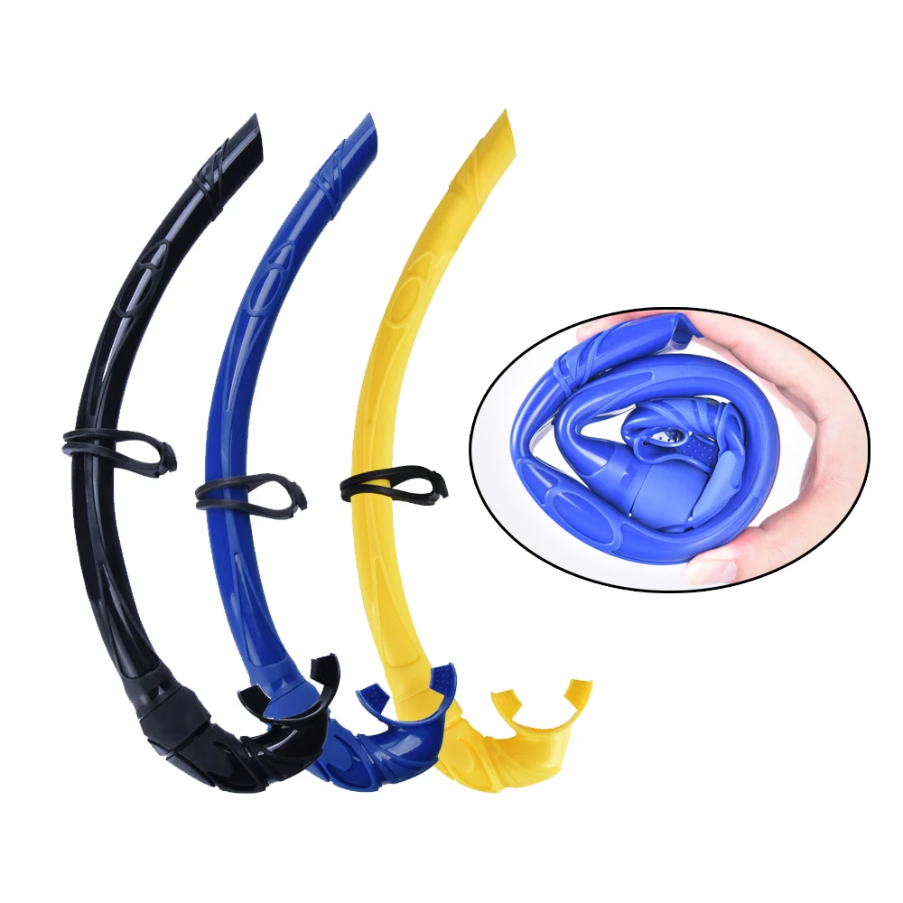 

C709 Professional Liquid Food Grade Silicone Swimming Training For Snorkeling Roll Up Wet Breathing Tube Diving Equipment