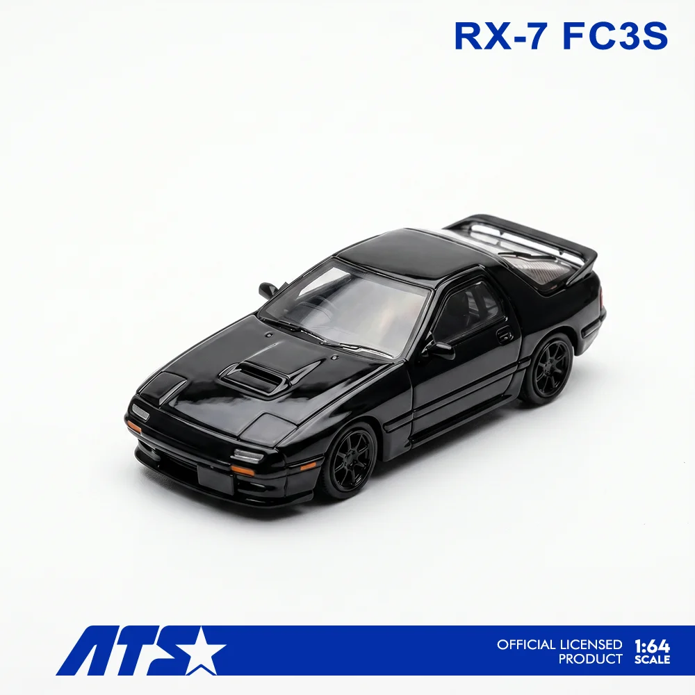 Фото Модель автомобиля ATS 1:64 RX-7 FC3S, литая под давлением, красно-черная, из сплава, имитация, коллекционная игрушка, подарок №4