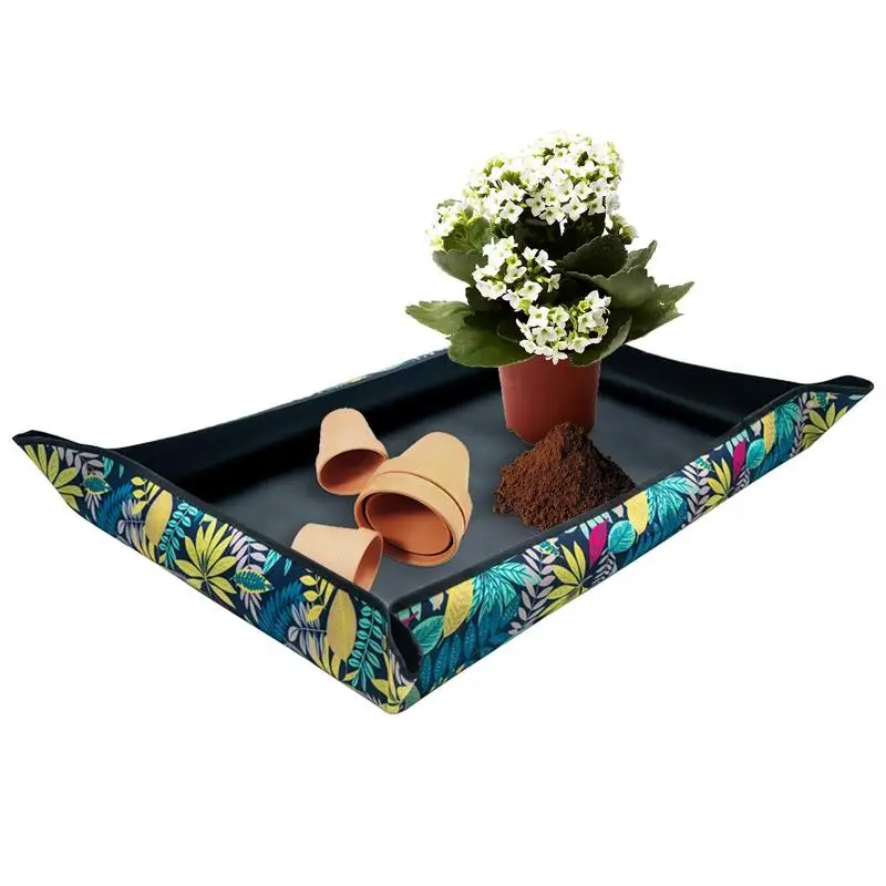 

Складной коврик для выращивания растений, полиэтиленовый водонепроницаемый многоразовый мат для пересадки растений, меняет горшок