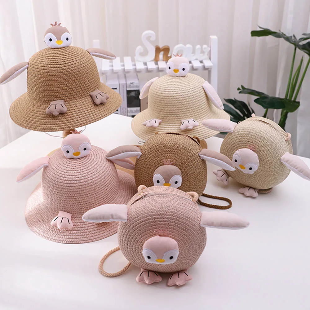 

Melario Spring and Summer Fashion Flowers Baby Hat and Bag Beach Children Princess Baby Hats and Caps for Kids Accessories 2-8 Y