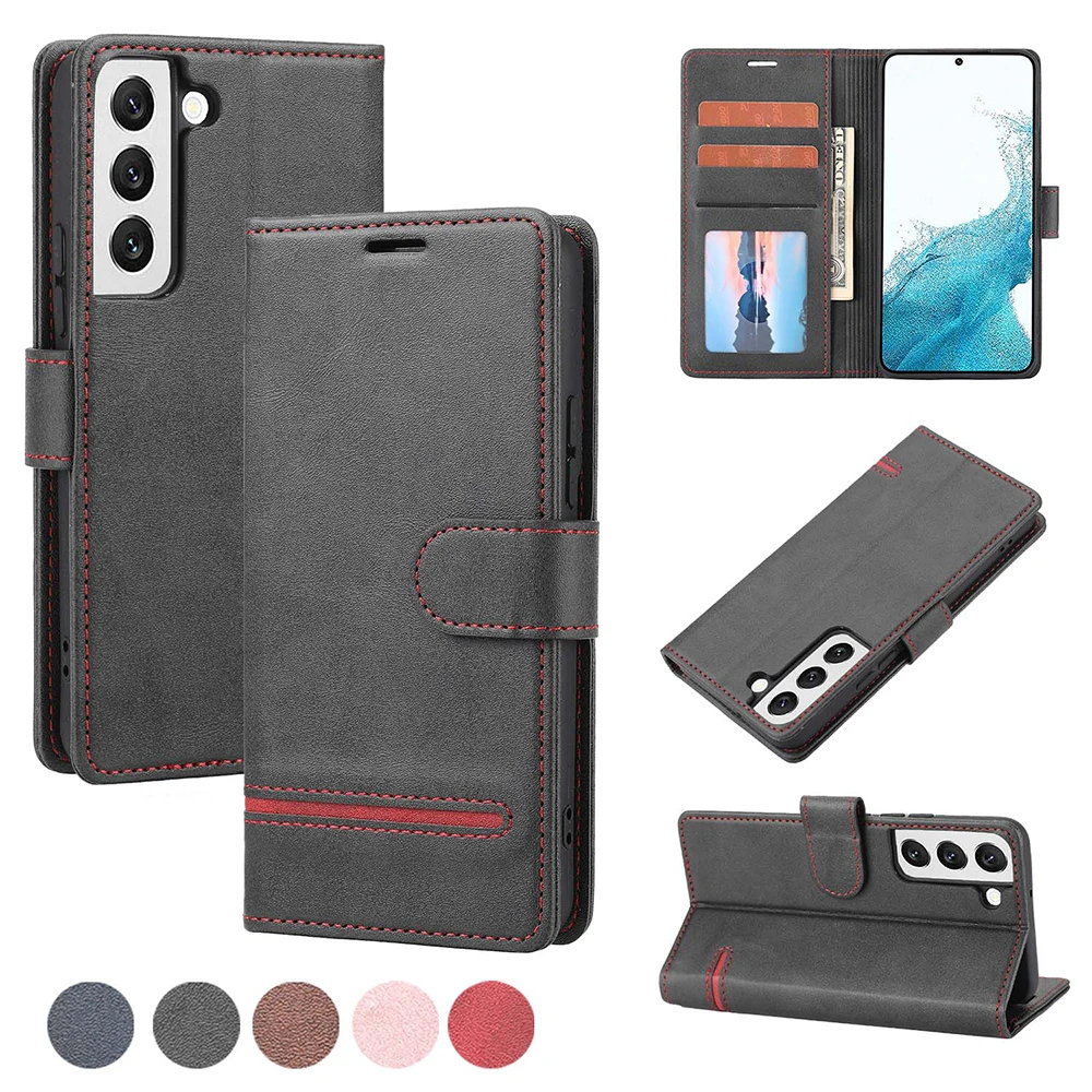 

Business Wallet Flip Case For OPPO Reno 7 Pro 7SE 6 6Z 5Z Realme 9 Q3S Q3t Q3i C12 C15 C17 C25 C25S GT Neo 3 K9 K9S Cover Etui