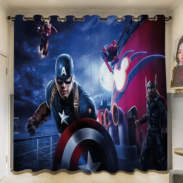 Шторы из мультфильма Человек-паук Disney занавески для гостиной затемняющие