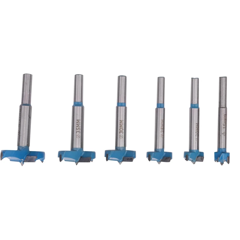 

Forstner Drill Bit Set,15-40Mm 6 Pcs Carbide Forstner Bits High Speed Steel Wood Tool