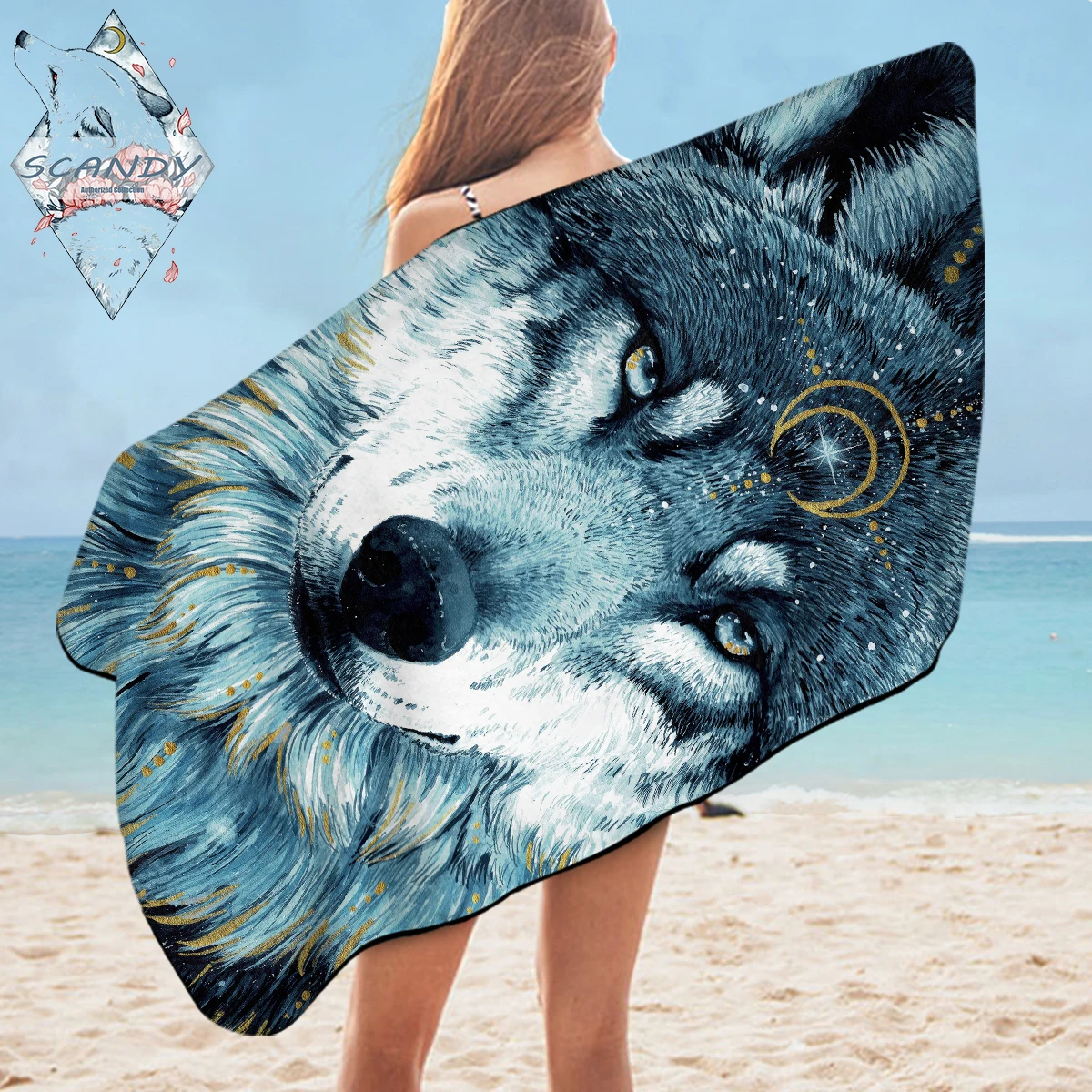 Bathroom Microfiber Large Beach Towels Native Tribal Animal Watercolor Shower Towel 75x150cm