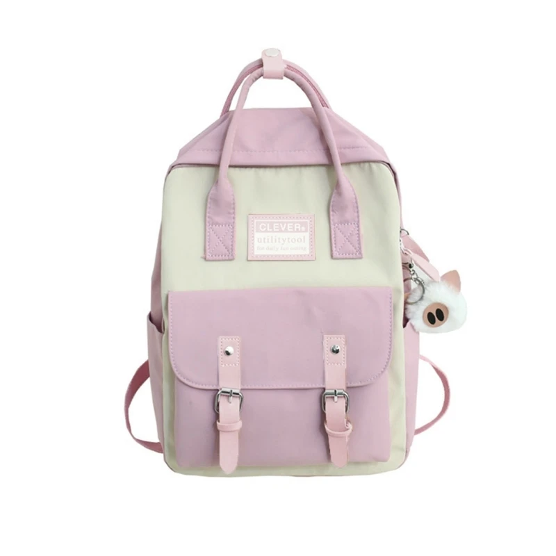 

L5YD Laptop Backpack Travel Daypack Large Cute Backpacks with Plush Pendant School Backpack Durable Casual Daypacks for Gift