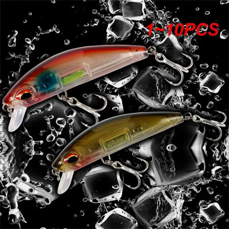 

1~10PCS Luminous Minnow Fishing Lures 7cm 10.5g Slow Sinking Wobbler Glow Plastic Hard Artificial Bait 6 # Hooks Fishing Tackle