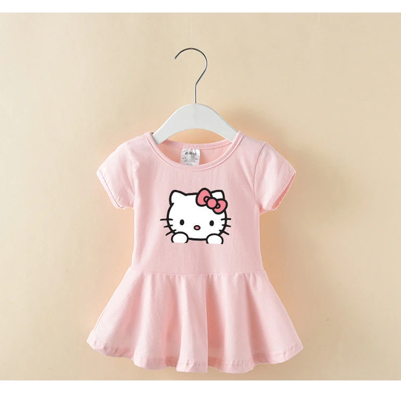 

Детские платья Sanrioes из аниме «Hellokitty», мультяшный костюм для девочек, детская одежда, футболка, свадебное платье, платье-пачка на день рожден...