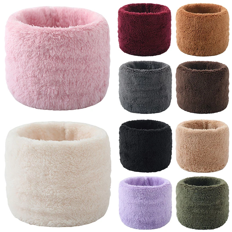 

Plus Velvet Warm Ring Scarf Bib Fleece Men Headband Neck Scarf Shawl Warmth Single Circle Hedging Collar Snood Thick Neck Warmer