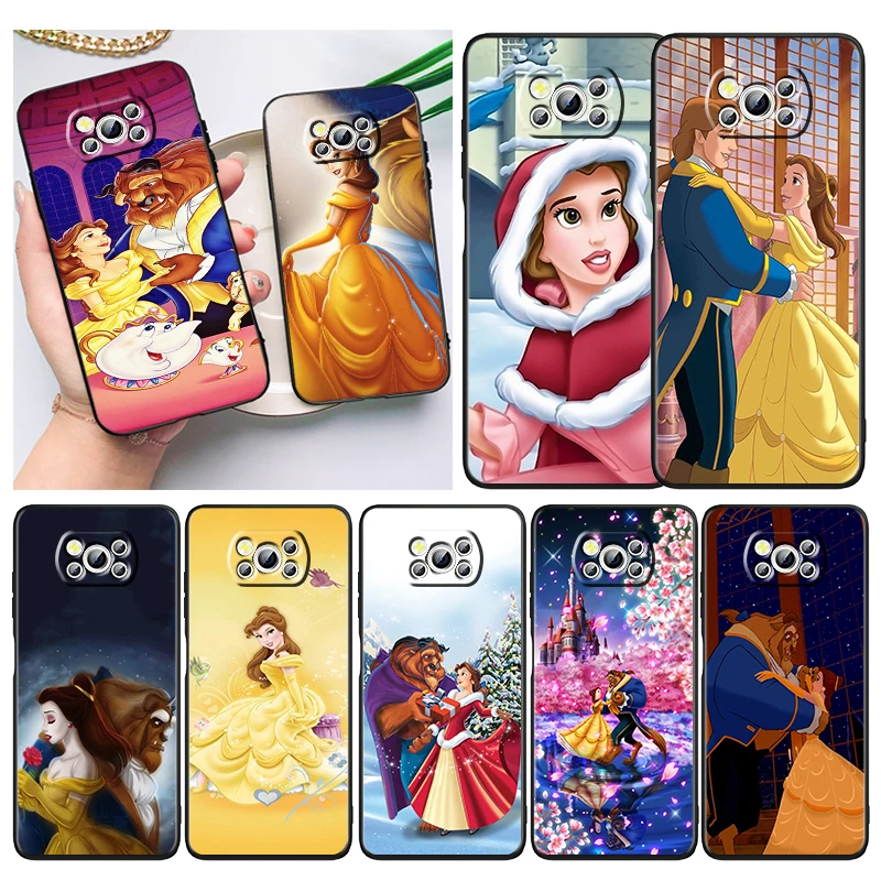 

Belle Beauty and the Beast Phone Case For Xiaomi Mi Poco X5 X4 X3 NFC F4 F3 GT M5 M5s M4 M3 Pro C50 C40 5G Cover Black Funda