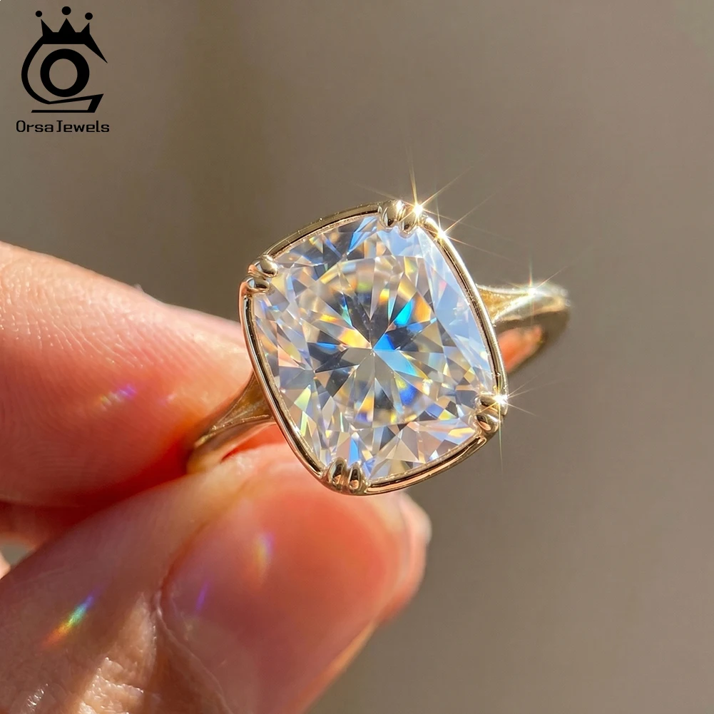 Фото Ювелирные изделия ORSA JEWELS, блестящее кольцо из стерлингового серебра 925 пробы с цветом D и VVS, кольцо с муассанитом и бриллиантами, ювелирные изделия для женщин, роскошное свадебное кольцо, подарок MOR17 №5