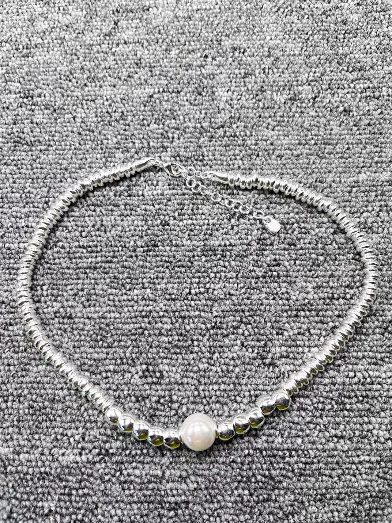 

2022 New Original Fashion Electroplated 925 Silver Color Pearl Necklace Simple Jewelry Gifts